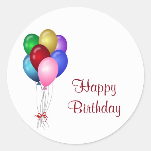 Stickers Ballons d'anniversaire heureux (Devant)