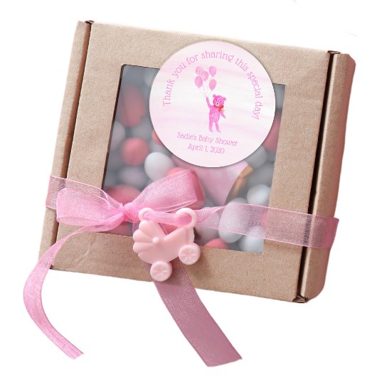 Stickers Ballons d'ours en peluche rose Aquarelle