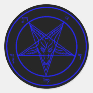 Stickers Baphomet Bleu Noir/Bleu Foncé