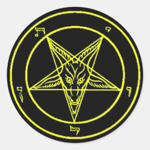 Stickers Baphomet noir/jaune