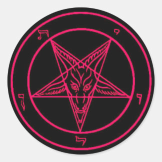 Stickers Baphomet noir/rose chaud