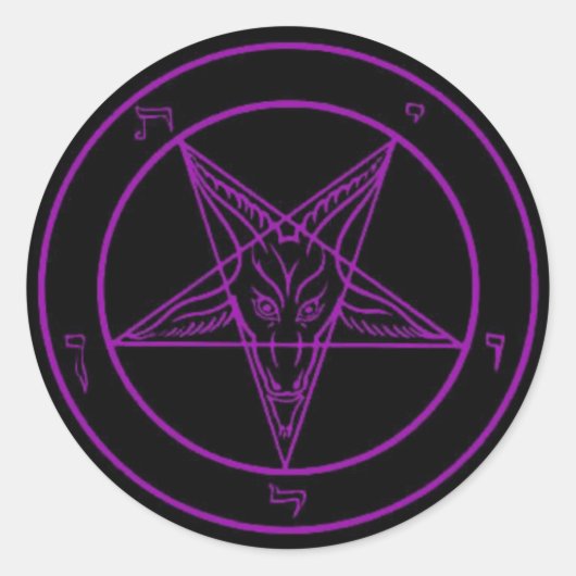 Stickers Baphomet Noir/Violet (Devant)