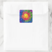 Stickers bar ou Bat mitzvah SquareTie Dye Flowers (Sac)
