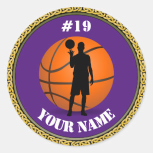 Stickers Basketbalspeler - Voeg naam & nummer toe