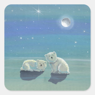 Stickers Basses Ours Polaires En Hiver