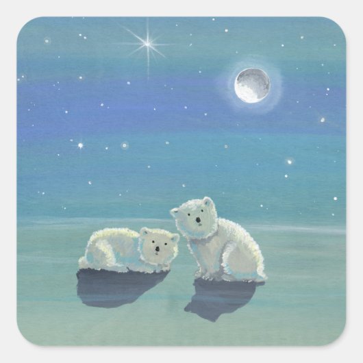 Stickers Basses Ours Polaires En Hiver (Devant)