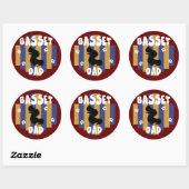 Stickers Basset papa (Feuille)