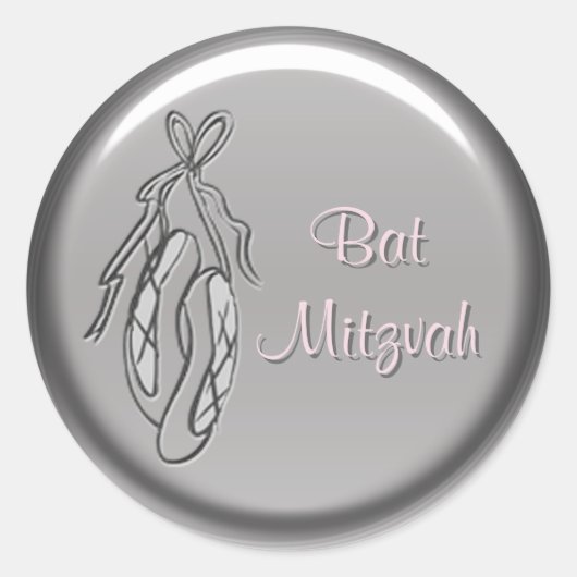 Stickers Bat mitzvah de ballet rose et gris (Devant)