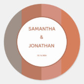 Stickers Bauhaus Striped Custom Wedding Round (Devant)