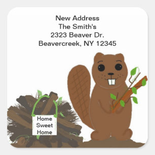 Stickers Beaver avec barrage Nouvelle adresse