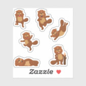 Stickers Beaver mignons (Feuille)