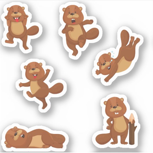 Stickers Beaver mignons (Devant)