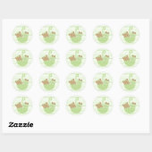 Stickers Bébé ou Fête des mariées vert rayé (Feuille)