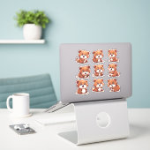 stickers bébé Red Pandas (Ordinateur portable sur le bureau)