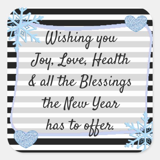 Stickers Bénédiction de Noël noir et bleu (Devant)