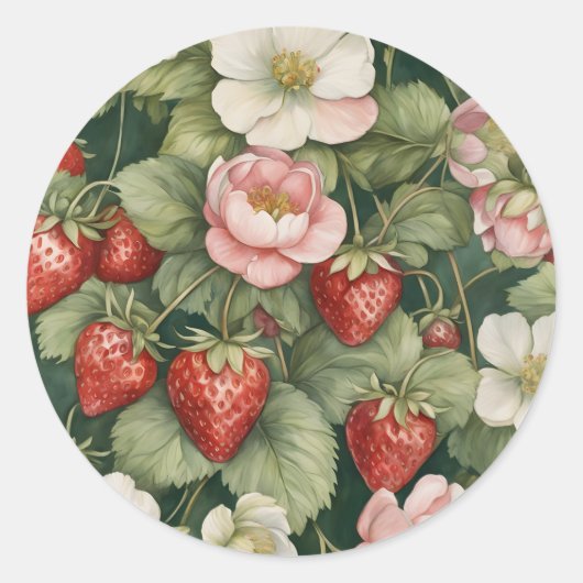 Stickers "Berry in Love" Fleurs et fraises (Devant)