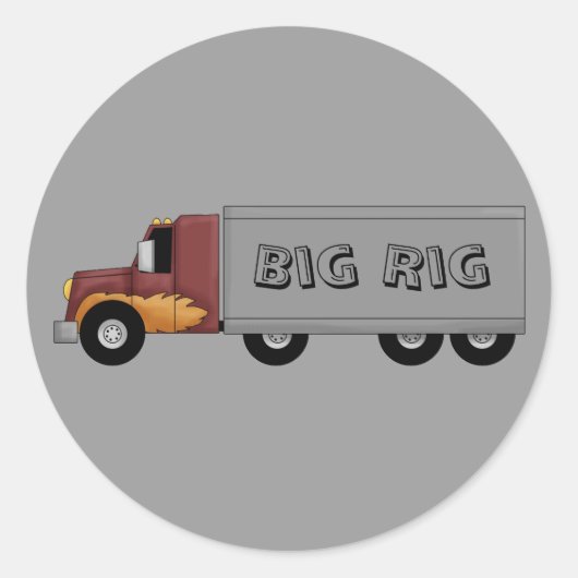 Stickers Big Rig 18 Wheeler Semi Truck Fun (Devant)