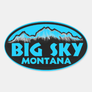 stickers Big Sky Montana bleu ovale