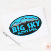 stickers Big Sky Montana bleu ovale (Enveloppe)