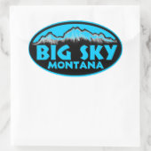 stickers Big Sky Montana bleu ovale (Sac)