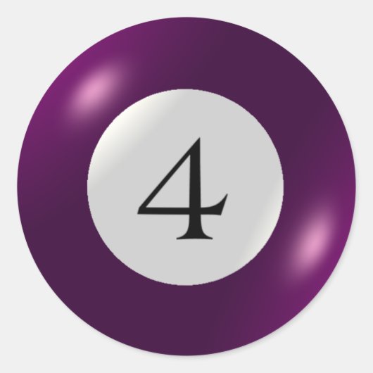 Stickers - biljart - 4 bal (Voorkant)