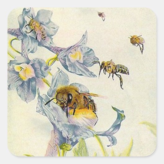 STICKERS Bio HONEY apiculteur abeilles fleurs (Devant)