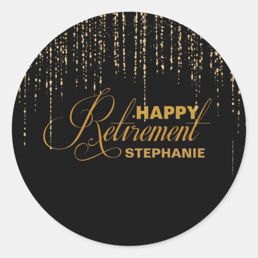 Stickers Black and Gold Retirement Party (Devant)