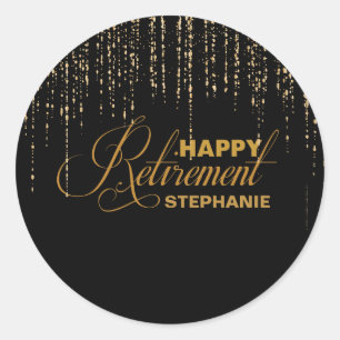 Stickers Black and Gold Retirement Party