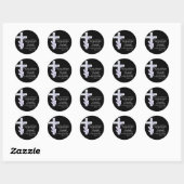 Stickers Black avec Croix Bleue et Papillons (Feuille)