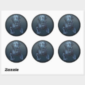 Stickers Black Lab Blue Dog Art Stickers (Feuille)