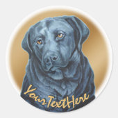 Stickers Black Lab Blue Dog Art Stickers (Devant)