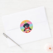 Stickers Black Lab Puppy Anniversaire Cupcake (Enveloppe)