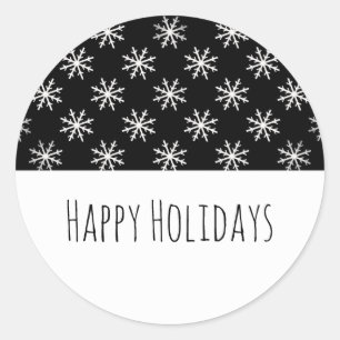 Stickers Black Simple Snowflake Holiday