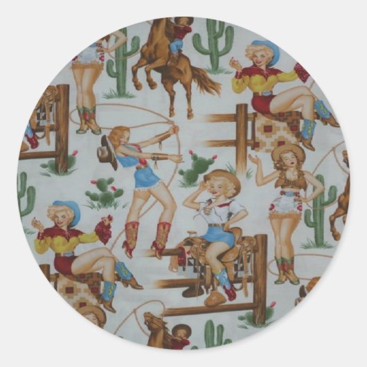 Stickers blancs Rodeo Cowgirls (Devant)
