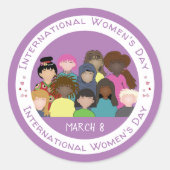 Stickers blancs violets de la Journée internationa (Devant)