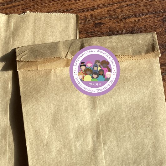 Stickers blancs violets de la Journée internationa