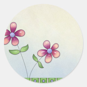 Stickers Blank Whimiscal Little Flowers