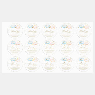 Stickers, blauwe en roze sterren labels