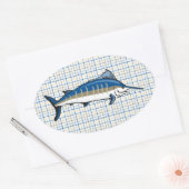 Stickers - Blauwe marlijn op speldenschaal (Envelop)