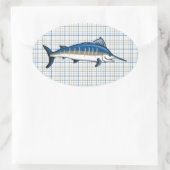 Stickers - Blauwe marlijn op speldenschaal (Tas)