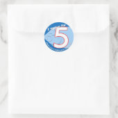 Stickers bleu "Je m'efforce de 5" (Sac)