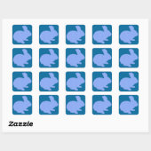 Stickers Bleu Polka Dot Silhouette Lapin Pâques (Feuille)