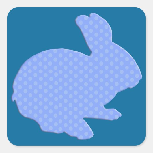 Stickers Bleu Polka Dot Silhouette Lapin Pâques (Devant)
