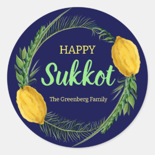 Stickers Bleus Sukkot Lulav Joyeux