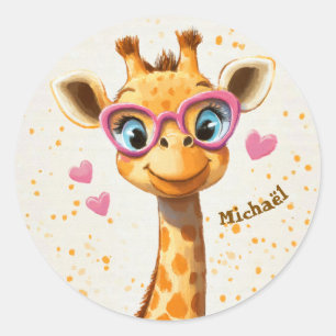 Stickers Blij Giraffe Valentijnsdag Kinderen Schoo