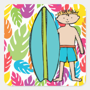 Stickers Blond Boy Surfer