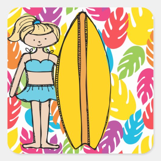 Stickers Blond Girl Surfer (Devant)