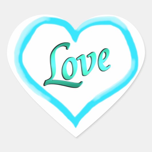Stickers Blue Heart Liefde (Voorkant)