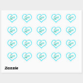 Stickers Blue Heart Love (Feuille)