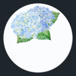Stickers Blue Hydrangea Wedding Favor<br><div class="desc">Ces autocollants de mariage sont dotés d'hydrangées bleu aquarelle. Ils peuvent être utilisés pour les faveurs de mariage. Utilisez l'espace vide pour écrire le nom de votre invité. Ces autocollants font partie de la Collection Mariage Blue Hydrangea qui comprend une gamme complète de papeterie mariage correspondante comme les invitations de...</div>